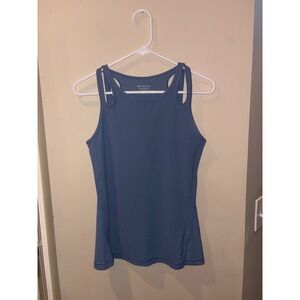 Athleta Womens Small Dusty Blue Multi Strap Cutout Racerback Activewear Tank Top